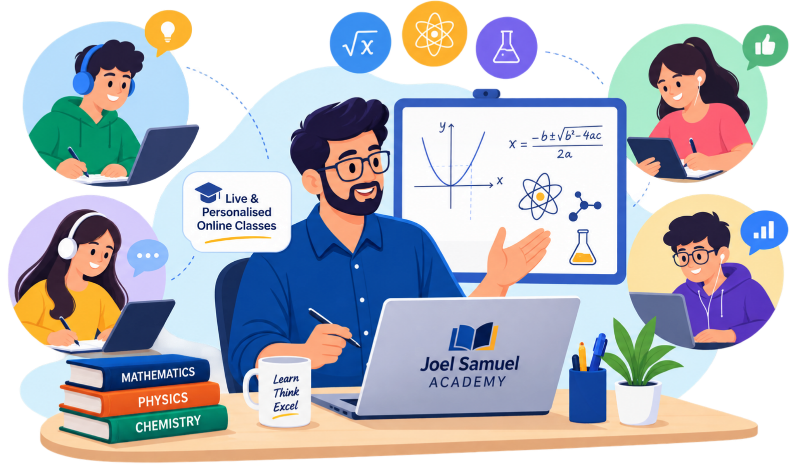 Joel Samuel Academy - live online Maths, Physics and Chemistry classes