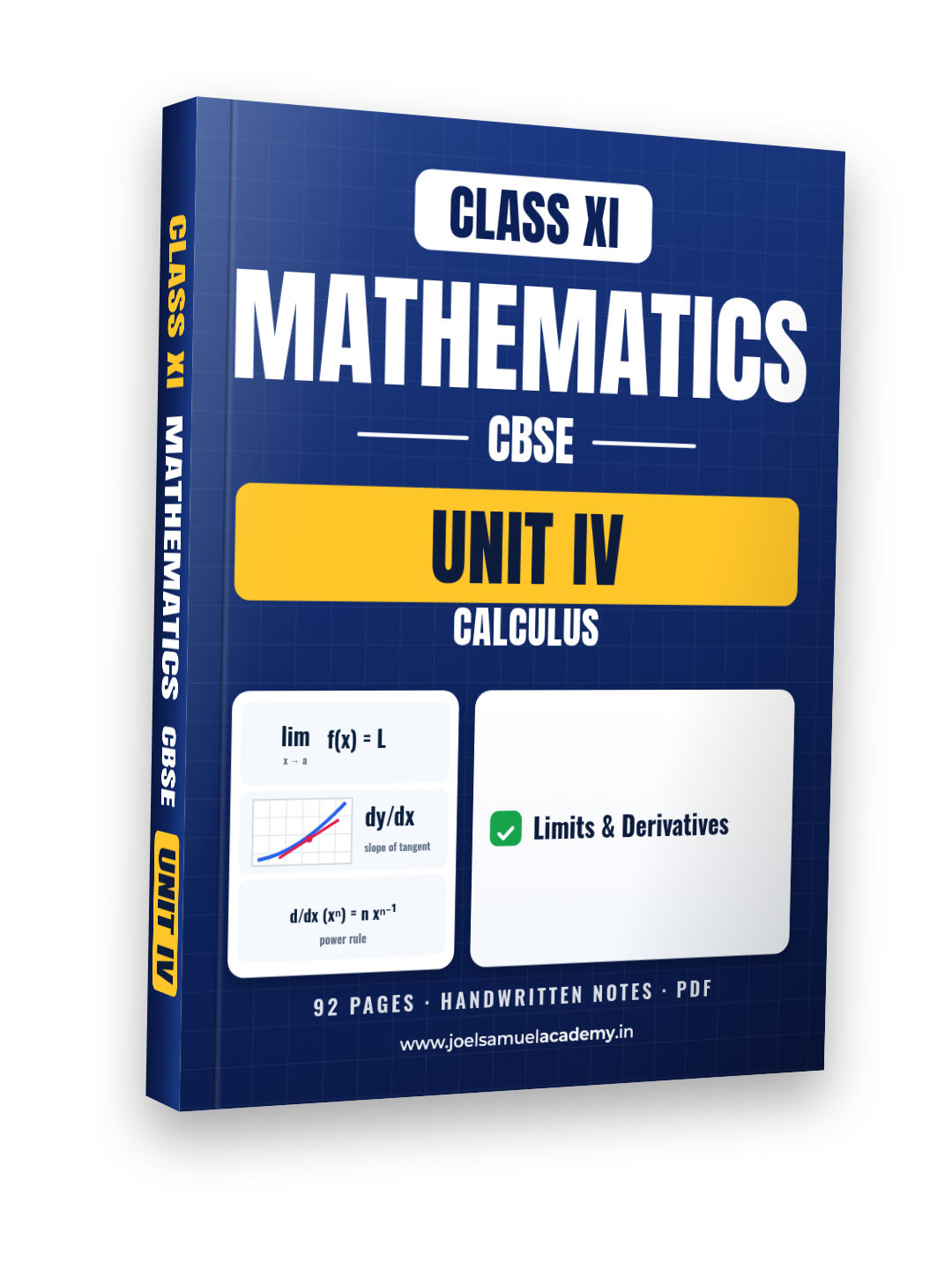 CBSE Class 11 Mathematics — Unit IV: Calculus